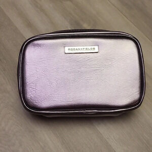 Rodan + Fields Metallic Purple Zippered Makeup Case with Mirror